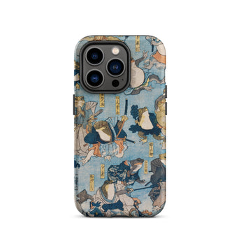 Heroes of the Kabuki Stage Played by Frogs - Utagawa Kuniyoshi Iphone Case, 14 Pro / Matte, Frog-themed Phone Case