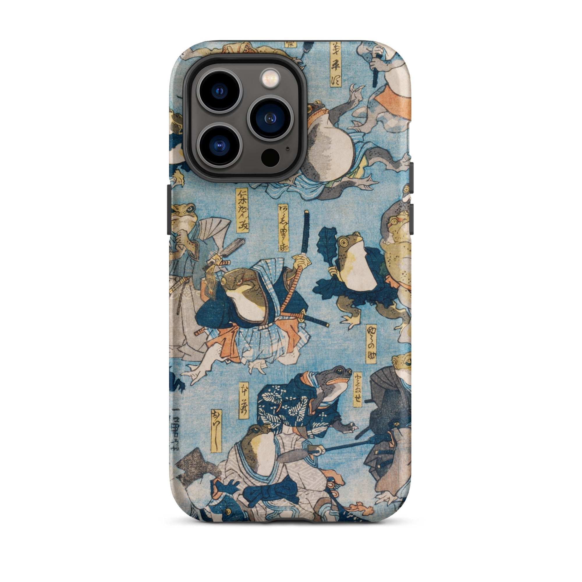 Heroes of the Kabuki Stage Played by Frogs Utagawa Kuniyoshi Iphone Case, 14 Pro Max / Matte, Frog Themed Iphone Case