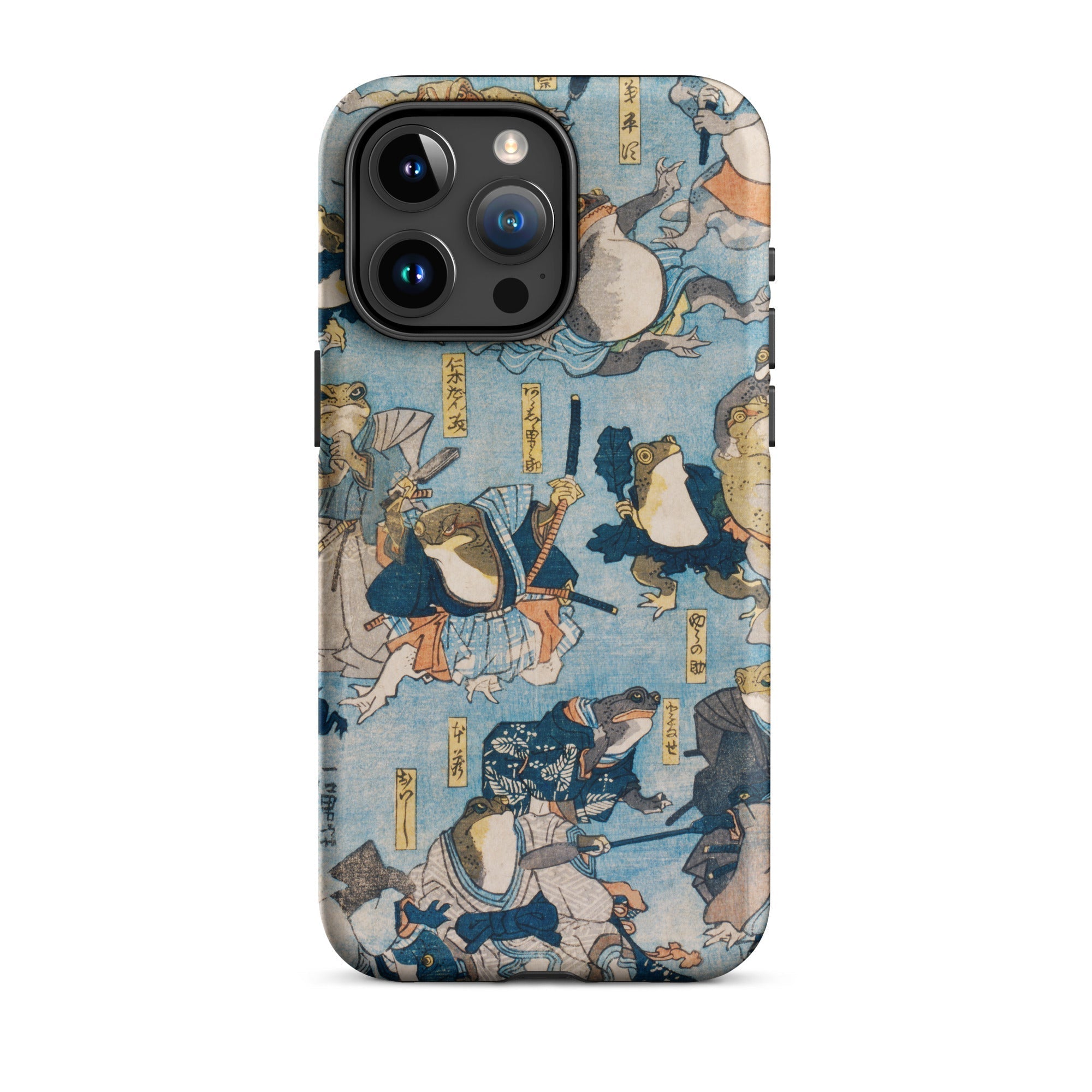 Heroes of the Kabuki Stage Played by Frogs Utagawa Kuniyoshi Iphone Case, 15 Pro Max / Matte, Frog Themed Phone Case