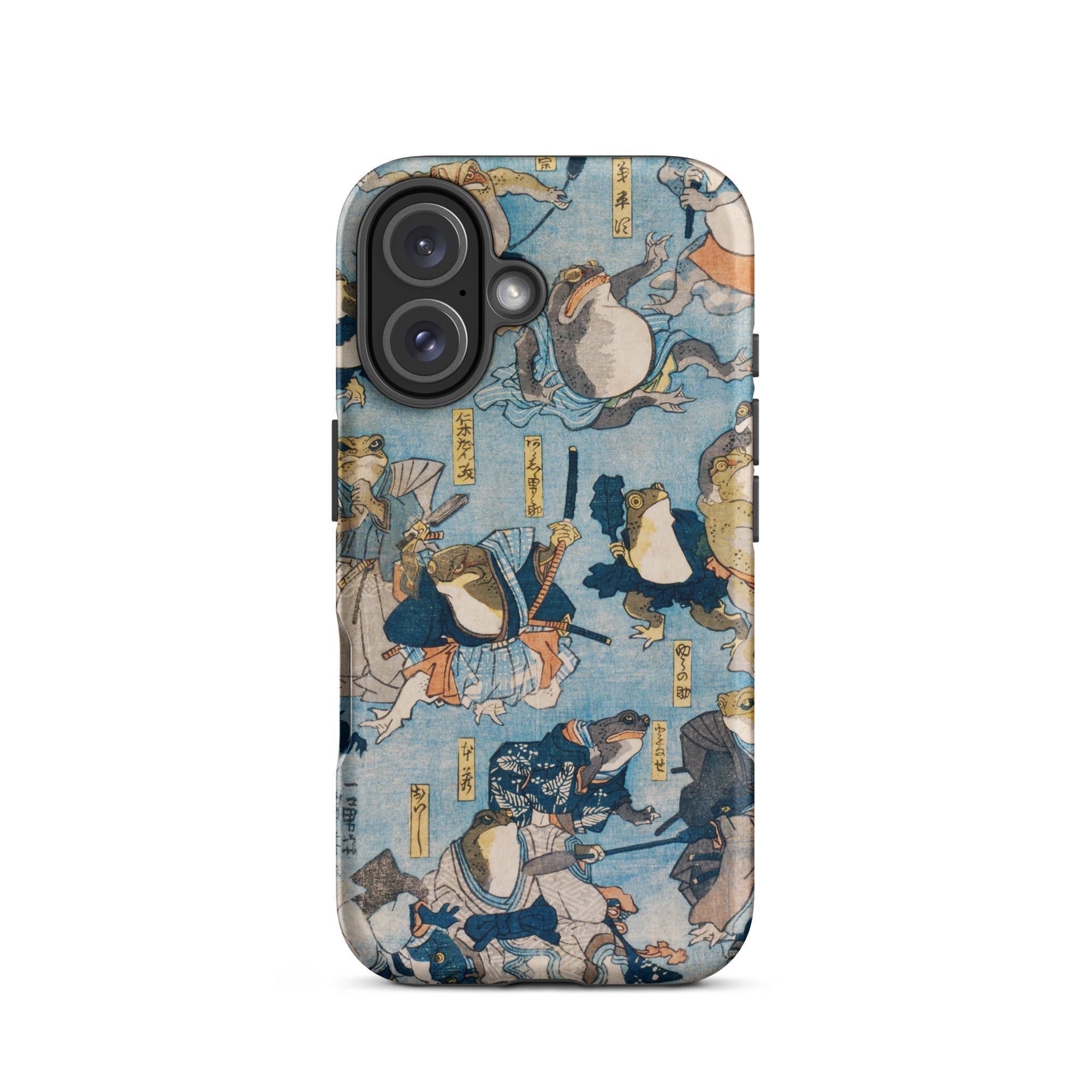 Heroes of the Kabuki Stage Played by Frogs Utagawa Kuniyoshi Iphone Case, 16 / Matte, Frog Themed Phone Case