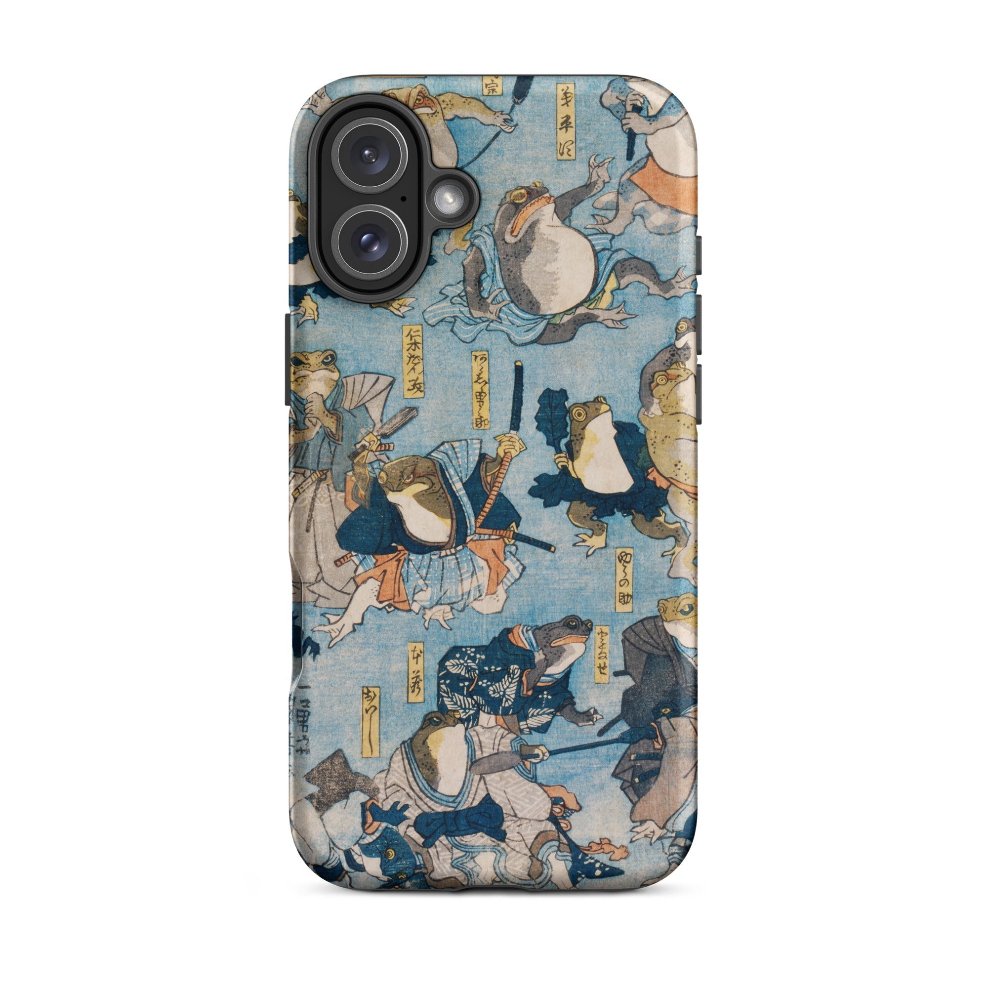 Heroes of the Kabuki Stage Played by Frogs Utagawa Kuniyoshi Iphone Case, 16 Plus / Matte, Frog Themed Phone Case