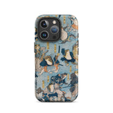 Heroes of the Kabuki Stage Played by Frogs - Utagawa Kuniyoshi Phone Case Iphone 16 Pro / Matte Frog-themed, Amphibian Dons Actor Mobile