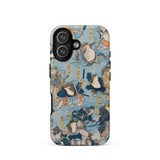 Heroes of the Kabuki Stage Played by Frogs - Utagawa Kuniyoshi Phone Case Iphone 17 / Matte 12 Japanese Art Design Blue Beige, Amphibian