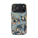 Heroes of the Kabuki Stage Played by Frogs - Utagawa Kuniyoshi Phone Case Iphone 17 Pro Max / Matte 13 Samurai Design Blue, Amphibian Dons
