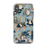 Heroes of the Kabuki Stage Played by Frogs - Utagawa Kuniyoshi Phone Case Iphone Xs Max / Matte Frog-themed, Amphibian Dons Actor Mobile