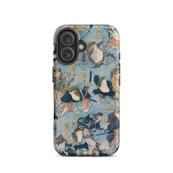 Heroes of the Kabuki Stage Played by Frogs - Utagawa Kuniyoshi Phone Case Iphone 16 / Matte Frog-themed Phone Case Kabuki Stage Played,