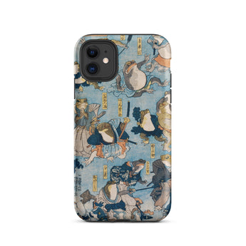 Heroes of the Kabuki Stage Played by Frogs - Utagawa Kuniyoshi Phone Case Iphone 11 / Matte Frog-themed Phone Case Kabuki Stage Played,
