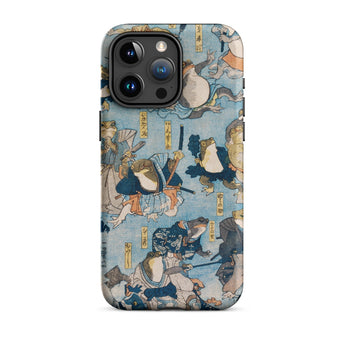 Heroes of the Kabuki Stage Played by Frogs - Utagawa Kuniyoshi Phone Case Iphone 15 Pro Max / Matte Frog-themed Phone Case Kabuki Stage