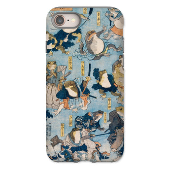 Heroes of the Kabuki Stage Played by Frogs - Utagawa Kuniyoshi Phone Case Iphone 8 / Matte Frog-themed Phone Case Kabuki Stage Played,