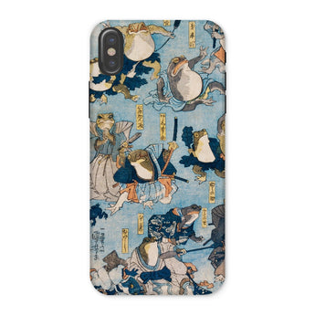 Heroes of the Kabuki Stage Played by Frogs - Utagawa Kuniyoshi Phone Case Iphone x / Matte Frog-themed Phone Case Kabuki Stage Played,