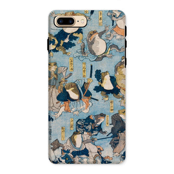 Heroes of the Kabuki Stage Played by Frogs - Utagawa Kuniyoshi Phone Case Iphone 8 Plus / Matte Frog-themed Phone Case Kabuki Stage Played,