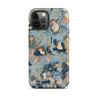 Heroes of the Kabuki Stage Played by Frogs - Utagawa Kuniyoshi Phone Case Iphone 12 Pro Max / Matte Frog-themed Phone Case Kabuki Stage