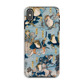 Heroes of the Kabuki Stage Played by Frogs - Utagawa Kuniyoshi Phone Case Iphone Xs Max / Matte Frog-themed Phone Case Kabuki Stage Played,