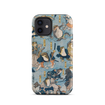 Heroes of the Kabuki Stage Played by Frogs - Utagawa Kuniyoshi Phone Case Iphone 12 / Matte Frog-themed Phone Case Kabuki Stage Played,