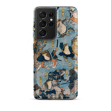 Heroes of the Kabuki Stage Played by Frogs - Utagawa Kuniyoshi Phone Case Samsung Galaxy S21 Ultra / Matte Phone Case Vibrant Detailed