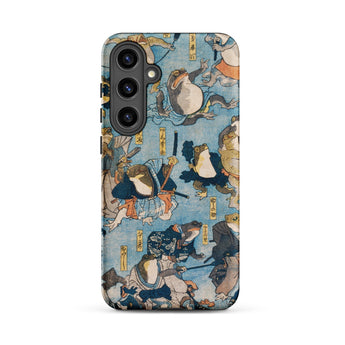 Heroes of the Kabuki Stage Played by Frogs - Utagawa Kuniyoshi Phone Case Samsung Galaxy S24 Plus / Matte Vibrant Detailed Illustration