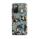 Heroes of the Kabuki Stage Played by Frogs Utagawa Kuniyoshi Samsung Case, Galaxy S20 Fe / Matte, Phone Case Blue Background Pattern