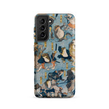 Heroes of the Kabuki Stage Played by Frogs - Utagawa Kuniyoshi Samsung Case, Galaxy S21 / Matte, Smartphone Case Whimsical Blue Beige Print