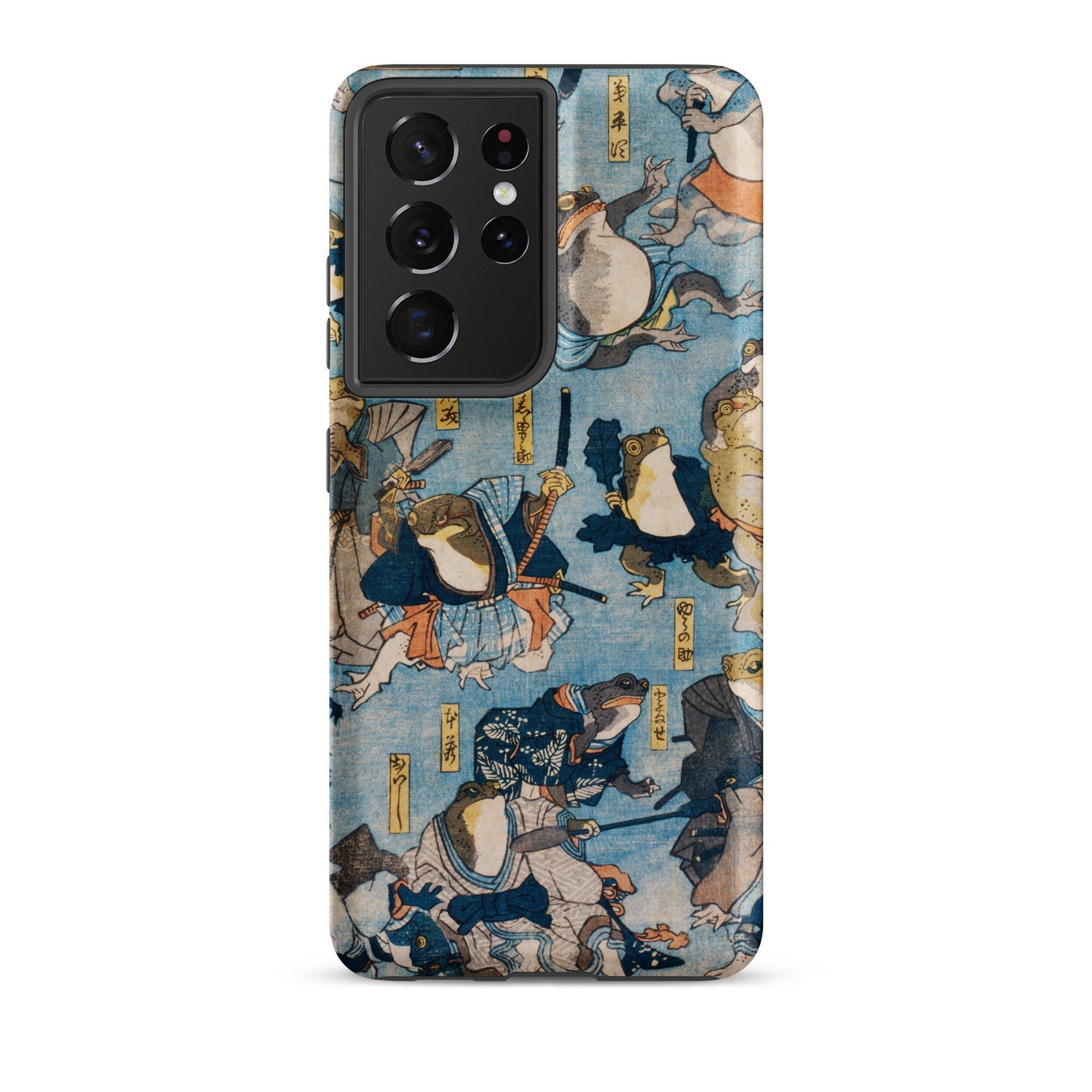 Heroes of the Kabuki Stage Played by Frogs Utagawa Kuniyoshi Samsung Case, Galaxy S21 Ultra / Matte, Smartphone Case Japanese Ukiyo e Style