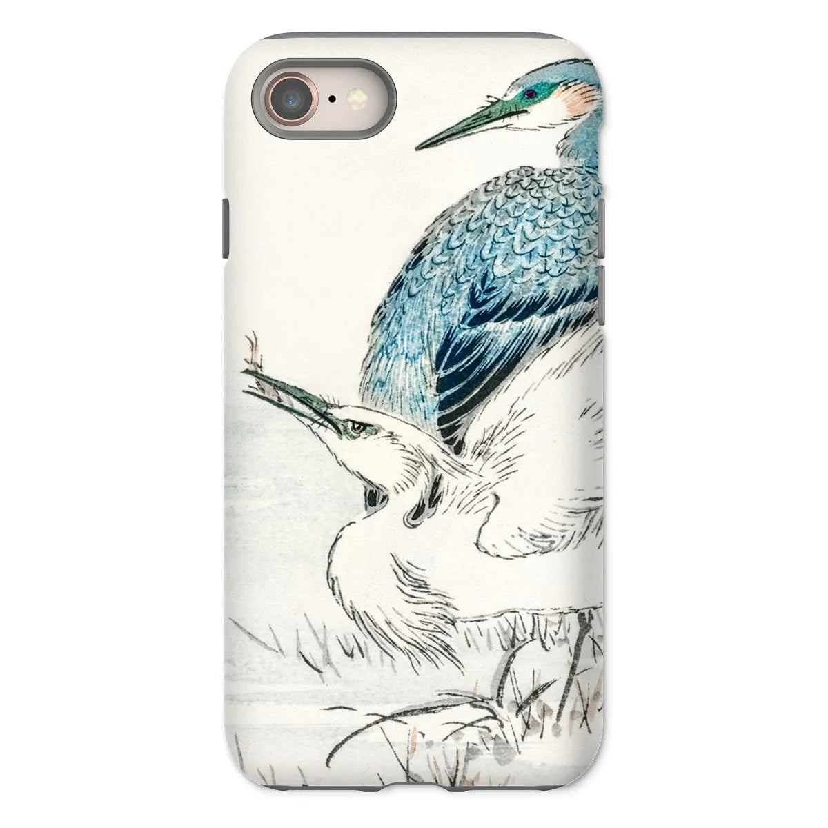Heron And Egret - Meiji Birds Phone Case - Numata Kashu - Iphone 8 / Matte - Mobile Phone Cases - Aesthetic Art