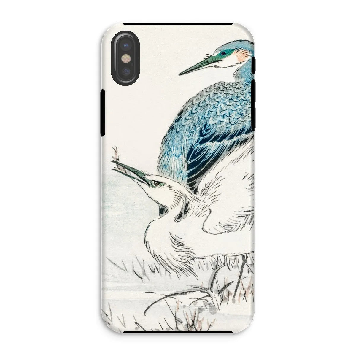 Heron And Egret - Meiji Birds Phone Case - Numata Kashu - Iphone Xs / Matte - Mobile Phone Cases - Aesthetic Art
