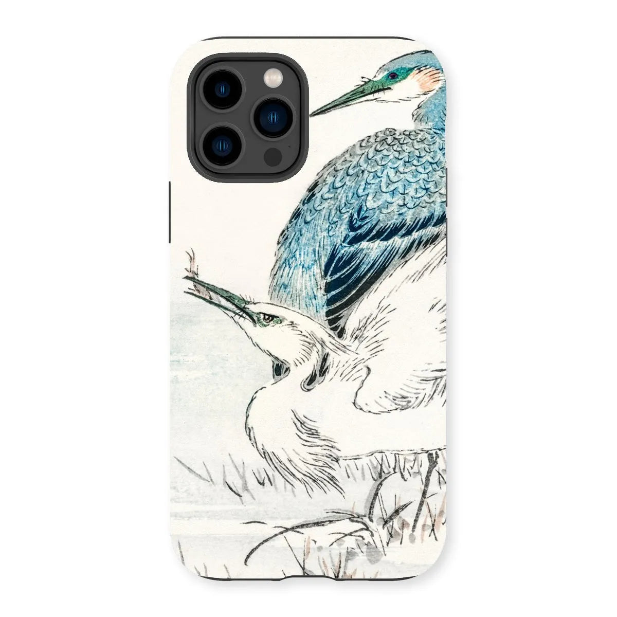 Heron And Egret - Meiji Birds Phone Case - Numata Kashu - Iphone 14 Pro / Matte - Mobile Phone Cases - Aesthetic Art