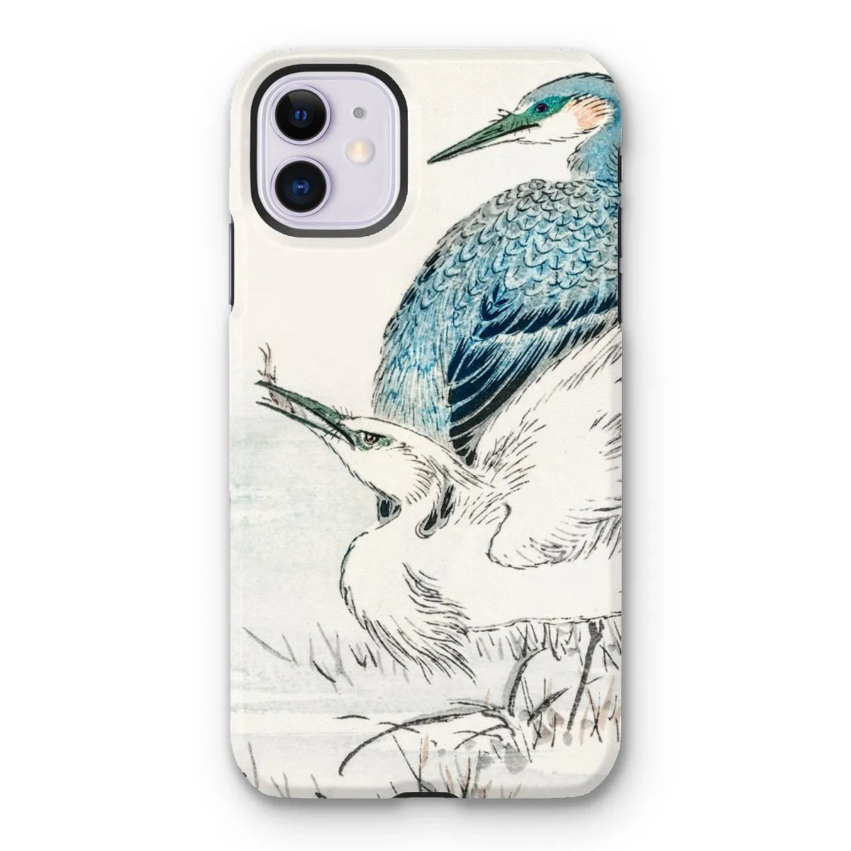 Heron And Egret - Meiji Birds Phone Case - Numata Kashu - Iphone 11 / Matte - Mobile Phone Cases - Aesthetic Art