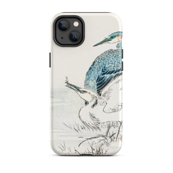 Heron and Egret - Numata Kashu Bird Art Iphone Case, 14 Plus / Matte, Bird-themed Phone Case