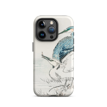 Heron and Egret - Numata Kashu Bird Art Iphone Case, 15 Pro / Matte, Bird-themed Phone Case