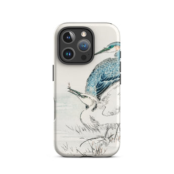 Heron and Egret - Numata Kashu Bird Art Iphone Case 16 Pro / Matte Bird-themed Phone Case Numata Kashu, Kashu Meiji Birds, Meiji-era