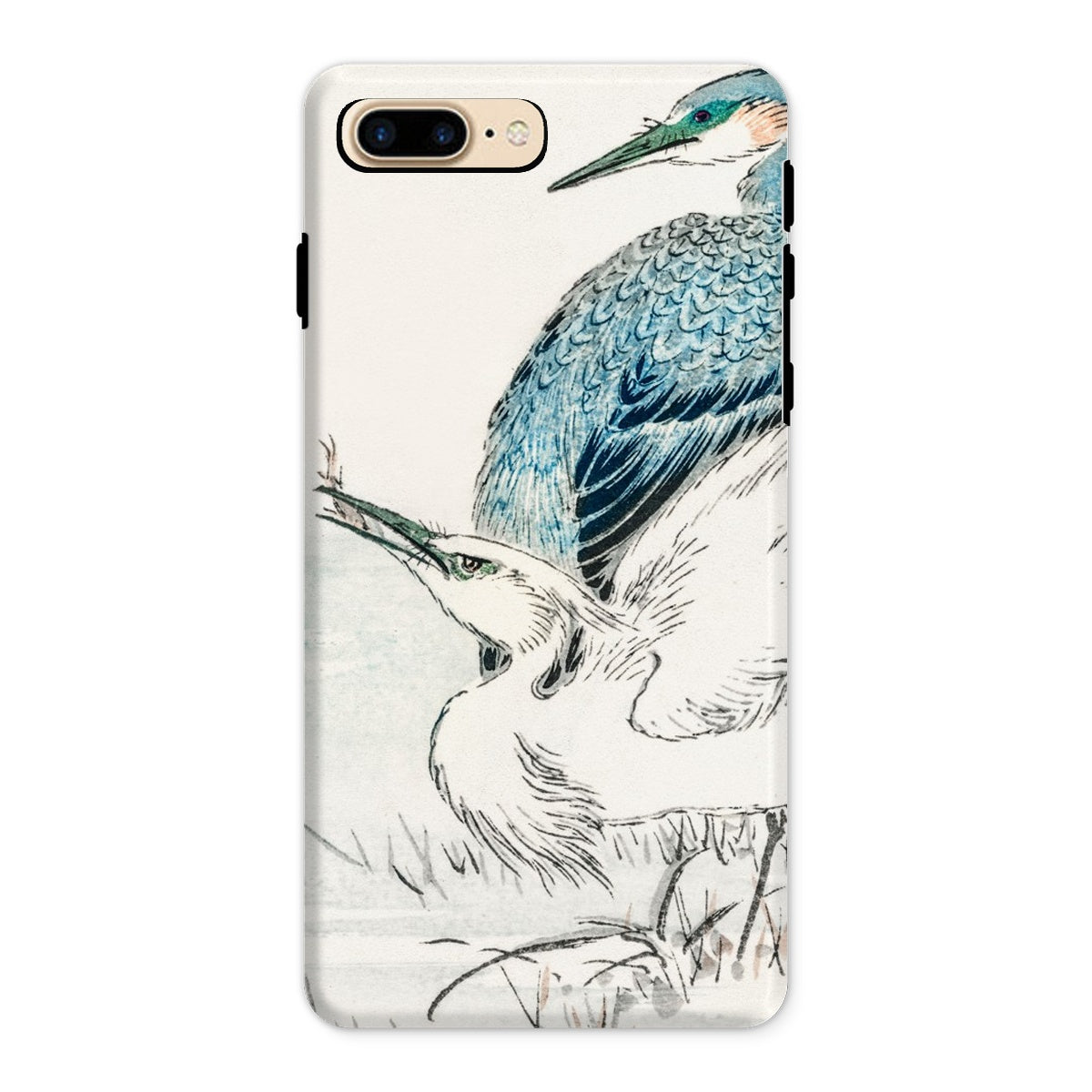 Heron and Egret Numata Kashu Bird Art Iphone Case, 8 Plus / Matte, Phone Case Watercolor Style Illustration Herons Egrets