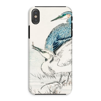 Heron and Egret - Numata Kashu Bird Art Iphone Case, Xs / Matte, Phone Case Artistic Illustration Two Herons Natural