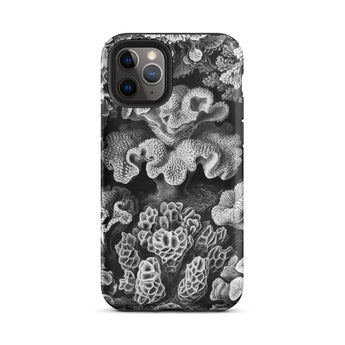 Hexacoralla Six-rayed Star Corals - Ernst Haeckel Iphone Case, 11 Pro / Matte, Black White Coral-patterned Phone Case