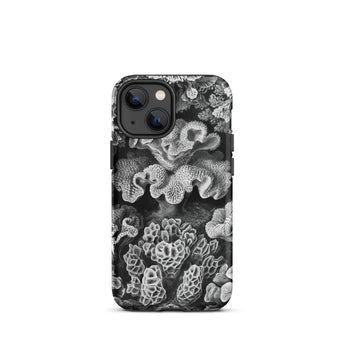 Hexacoralla Six-rayed Star Corals - Ernst Haeckel Iphone Case, 13 Mini / Matte, Black White Coral-patterned Phone Case