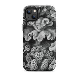 Hexacoralla Six-rayed Star Corals - Ernst Haeckel Iphone Case, 14 Plus / Matte, Black White Coral-patterned Phone Case