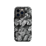 Hexacoralla Six-rayed Star Corals - Ernst Haeckel Iphone Case, 14 Pro / Matte, Black White Coral-patterned Phone Case