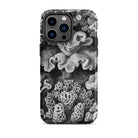 Hexacoralla Six Rayed Star Corals Ernst Haeckel Iphone Case, 14 Pro Max / Matte, Black White Coral Patterned Phone Case