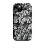 Hexacoralla Six-rayed Star Corals - Ernst Haeckel Iphone Case, 15 Plus / Matte, Black White Coral-patterned Phone Case
