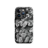 Hexacoralla Six-rayed Star Corals - Ernst Haeckel Iphone Case, 15 Pro / Matte, Black White Coral-patterned Phone Case