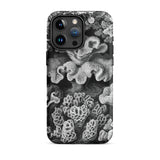 Hexacoralla Six-rayed Star Corals - Ernst Haeckel Iphone Case, 15 Pro Max / Matte, Black White Coral-patterned Phone Case