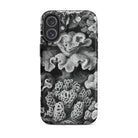 Hexacoralla Six Rayed Star Corals Ernst Haeckel Iphone Case, 16 Plus / Matte, Black White Coral Patterned Phone Case