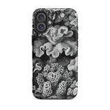 Hexacoralla Six-rayed Star Corals - Ernst Haeckel Iphone Case, 16 Plus / Matte, Black White Coral-patterned Phone Case