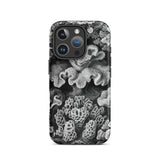 Hexacoralla Six-rayed Star Corals - Ernst Haeckel Iphone Case, 16 Pro / Matte, Black White Coral-patterned Phone Case