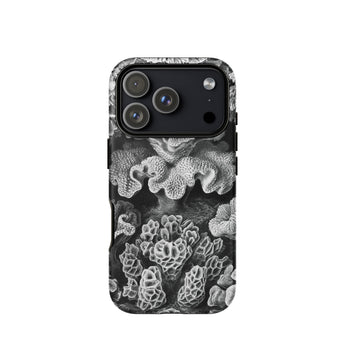 Hexacoralla Six-rayed Star Corals - Ernst Haeckel Phone Case Iphone 17 Pro / Matte Black Coral-patterned Phone Case Three Camera Lenses