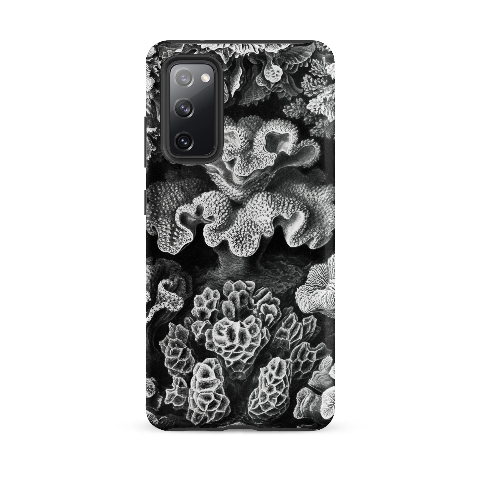 Hexacoralla Six Rayed Star Corals Ernst Haeckel Samsung Case, Galaxy S20 Fe / Matte, Black White Phone Case Coral Pattern