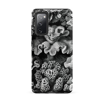 Hexacoralla Six-rayed Star Corals - Ernst Haeckel Samsung Case, Galaxy S20 Fe / Matte, Black White Phone Case Coral Pattern