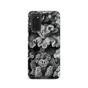 Hexacoralla Six-rayed Star Corals - Ernst Haeckel Samsung Case, Galaxy S20 / Matte, Smartphone Black White Coral Reef Design