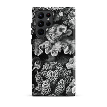 Hexacoralla Six-rayed Star Corals - Ernst Haeckel Samsung Case, Galaxy S22 Ultra / Matte, Black White Patterned Phone Case Intricate