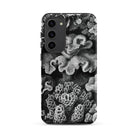 Hexacoralla Six Rayed Star Corals Ernst Haeckel Samsung Case, Galaxy S23 Plus / Matte, Black Phone Case Textured Grayscale Coral Reef Design