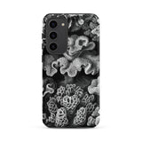 Hexacoralla Six-rayed Star Corals - Ernst Haeckel Samsung Case, Galaxy S23 Plus / Matte, Black Phone Case Textured Grayscale Coral Reef